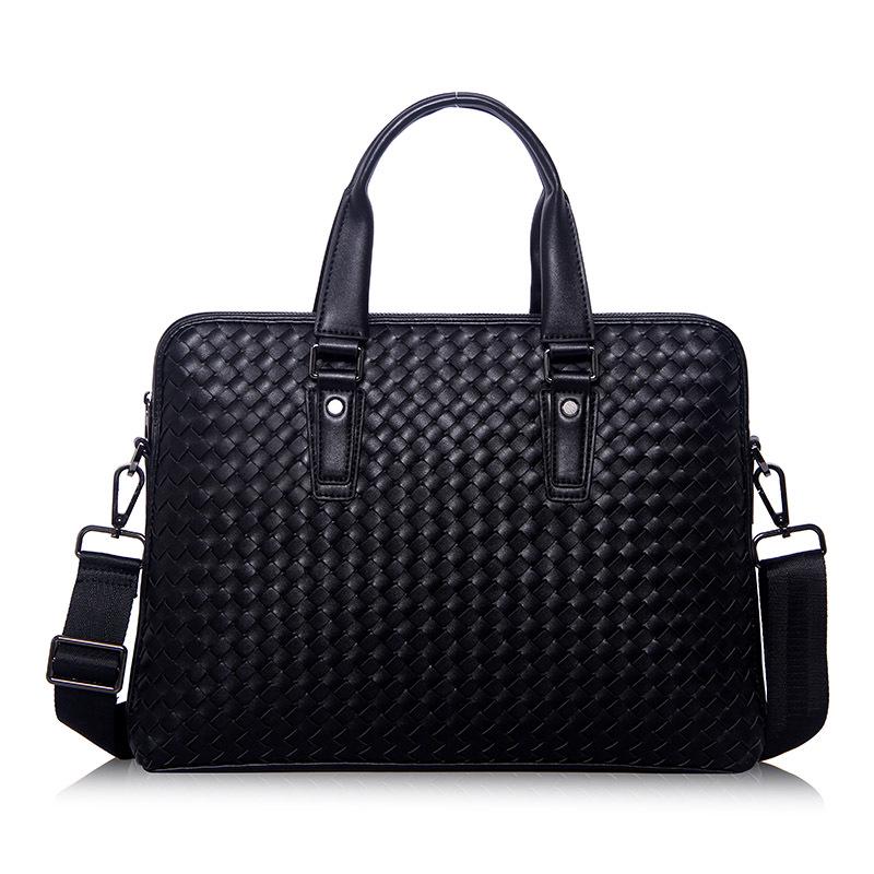 

Prius 25 Men s Woven Business Briefcase and Crossbody Handbag 14-inch чёрный