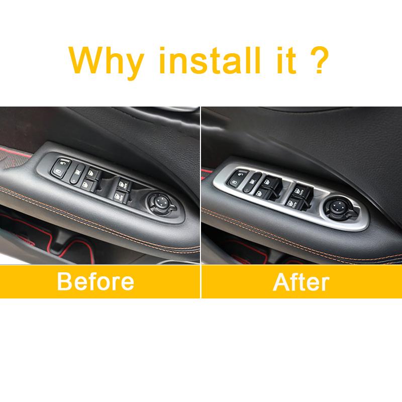 Pentru Jeep Compass 2th 2017 2018 din carbon mașină comutator de ridicare a geamului butonului capac ornamente ușă cotieră panou accesorii cadru