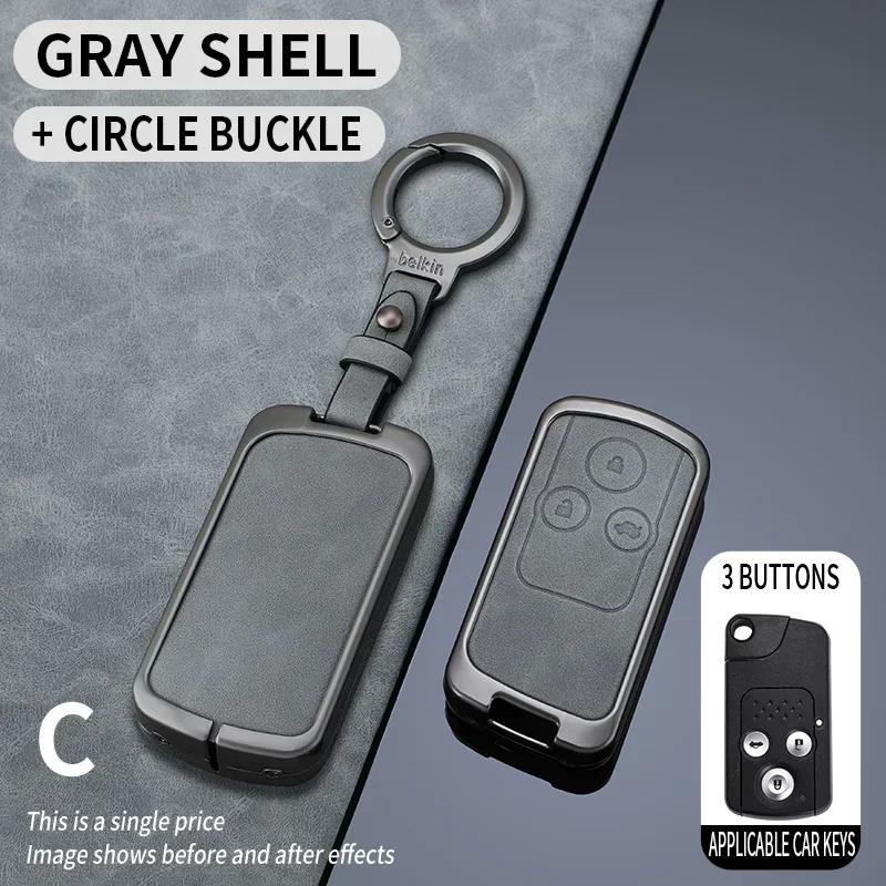 Shell Fob For Honda Fit Jazz Shuttle Gp2 Spada Stepwgn Rg1 Freed Spike Ge6 Zinc Alloy Leather Car Remote Case Key Cover Keyless