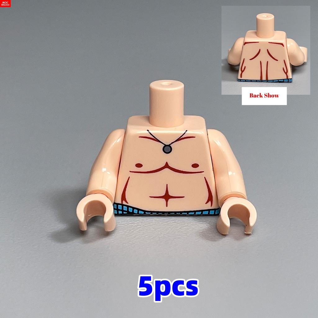 MOC Blocks Beach Ocean Palm Torso Pants Muscle Figure Ski Glasses Particles Assembled Construction Bricks Children's Playthings