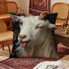 Spooky Goat Face 2D Cushion Cover Bedroom Living Room Sofa Christmas Decorations Soft Pillowcase With Zipper