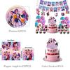 K Pop Demon Hunters Party Paper Plates Cups Napkins Set With Balloons For Birthday Celebration