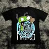 Vintage Invader Zim Cartoon Print Short Sleeve T-Shirt Retro Unisex Graphic Tee 90s Nostalgia Summer Daily Wear Cool Top