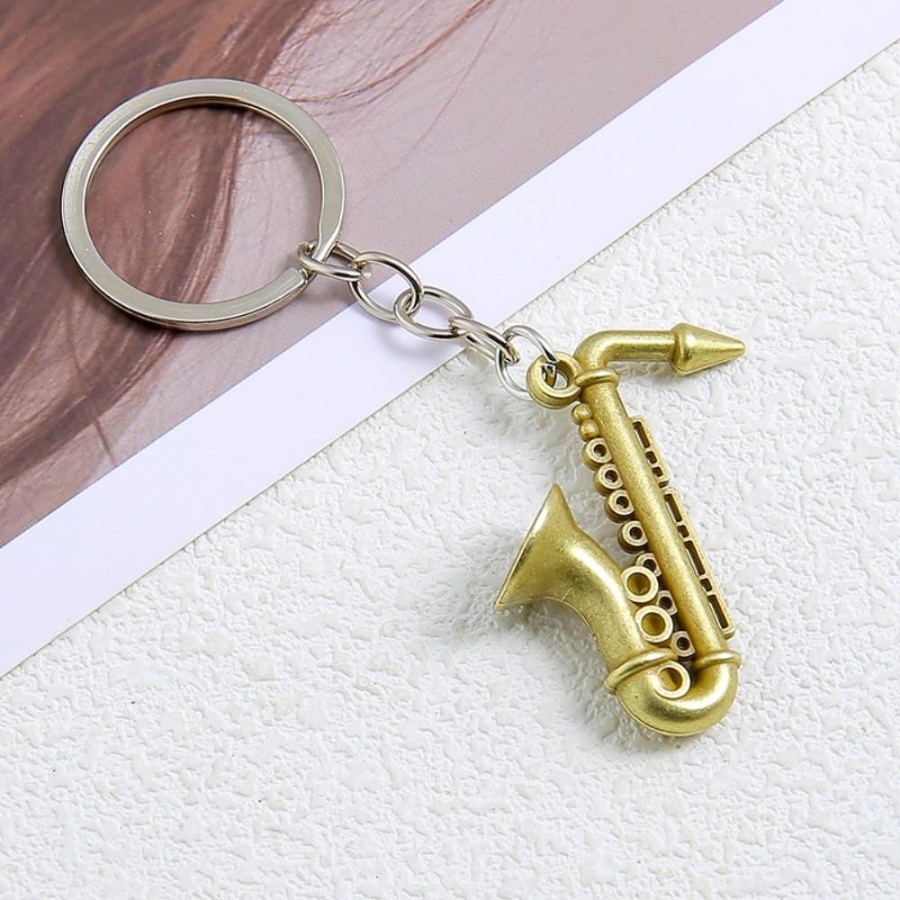 Retro Mini Saxophon Schlüsselanhänger Trompete Tuba Metall Musikinstrument Schlüsselanhänger Musik Geschenk Zubehör Auto Schlüsselanhänger Für Musikliebhaber