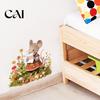 Pastoral Style Home Decor Cartoon Mouse Wall Sticker, Cute Fairy Tale Decal, PVC Waterproof DIY Story Scene Art Decors, Self Adhesive