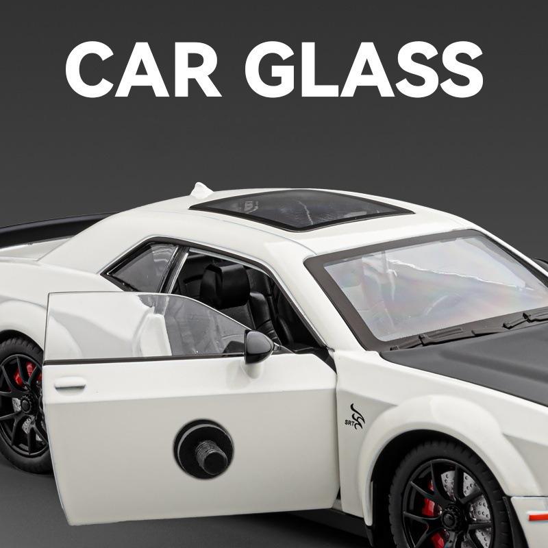 1:24 Dodge Challenger Hellcat Redeye Alloy Muscle Car Model Sound and Light Pull Back Children's Toy Collectibles Birthday gift