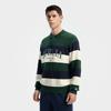 Fila Tennis Fashion Classic Retro Sports Leisure Striped Loose Versatile Comfortable Knitted Sweater Men sweater Pine-Green A11M543406FDG