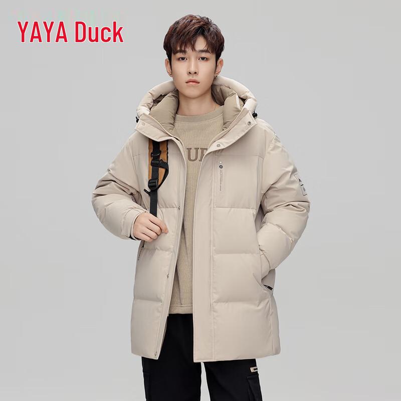 YAYA Unisex Mid-Length Hooded Down Jacket