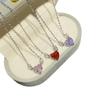 S925 Sterling Silver Heart Necklace with 5A Zirconia, Clear Sky Collection, Women's Clavicle Chain