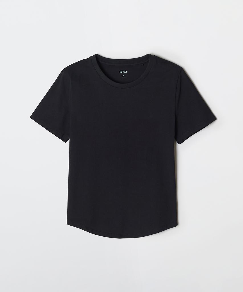 Seupao [Cotton Spandex] Semi-Crop Slim Short Sleeve Tee_Sprwg25G01