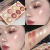 8-Color Highlight Contour Eyeshadow Palette Ultra-Fine Glitter, Moisturizing Luster, Buildable and Waterproof Blush Eyeshadow Multi-use Powder