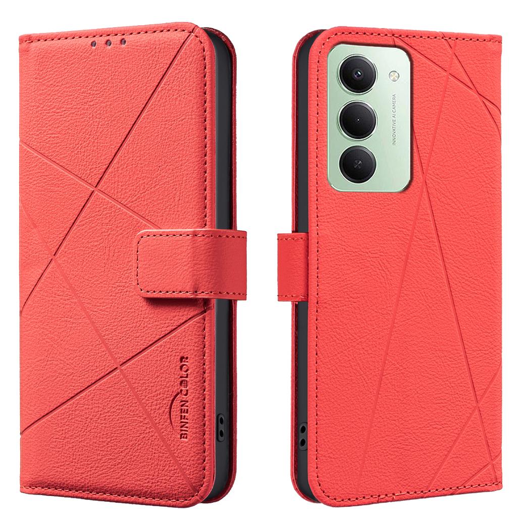 Per Xiaomi Redmi 15 5G (Globale) (169mm) Custodia BINFEN COLOR BF35 in Pelle con Impresso Motivo Geometrico Portafoglio con Blocco RFID Supporto