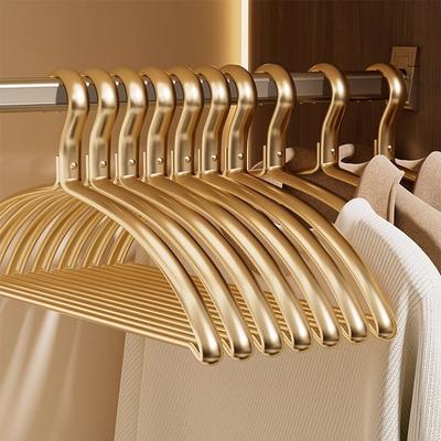 Space Aluminum Alloy Hanger Household Hanging Clothes Anti-Shoulder Angle Thickened Non-Marking Clothes Hanging Storage Jacket Drying Clothes Support
