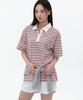 MUSINSA STANDARD WOMAN Women'S Multi-Stripe Short-Sleeve Rugby Shirt [Pink]