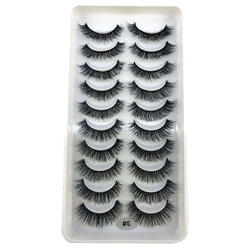 AMSDCN Artificial Mink Short Natural Dramatic False Eyelashes Short Eyelashes 10 Pairs of 3D Eyelash Makeup False Eyelashes