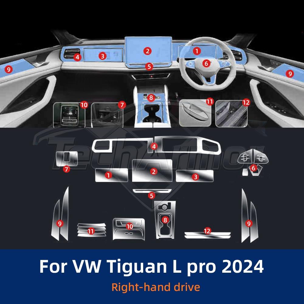 Car Interior TPU Protector Anti-scratch Film For VW Tiguan L Pro Auto Protective Transparent Anti-tear Sticker Trim Accessories