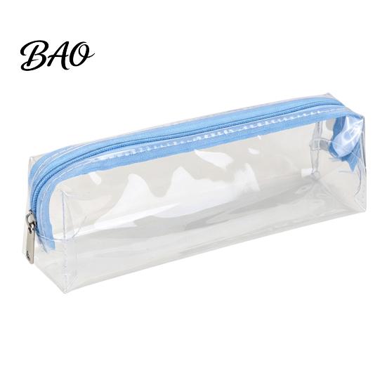 Lightweight Transparent Pouch Clear PVC Pencil Case, Waterproof Stationery Bag for Students, School Case Pen Exam, Large Capacity Zipper Splash-proof