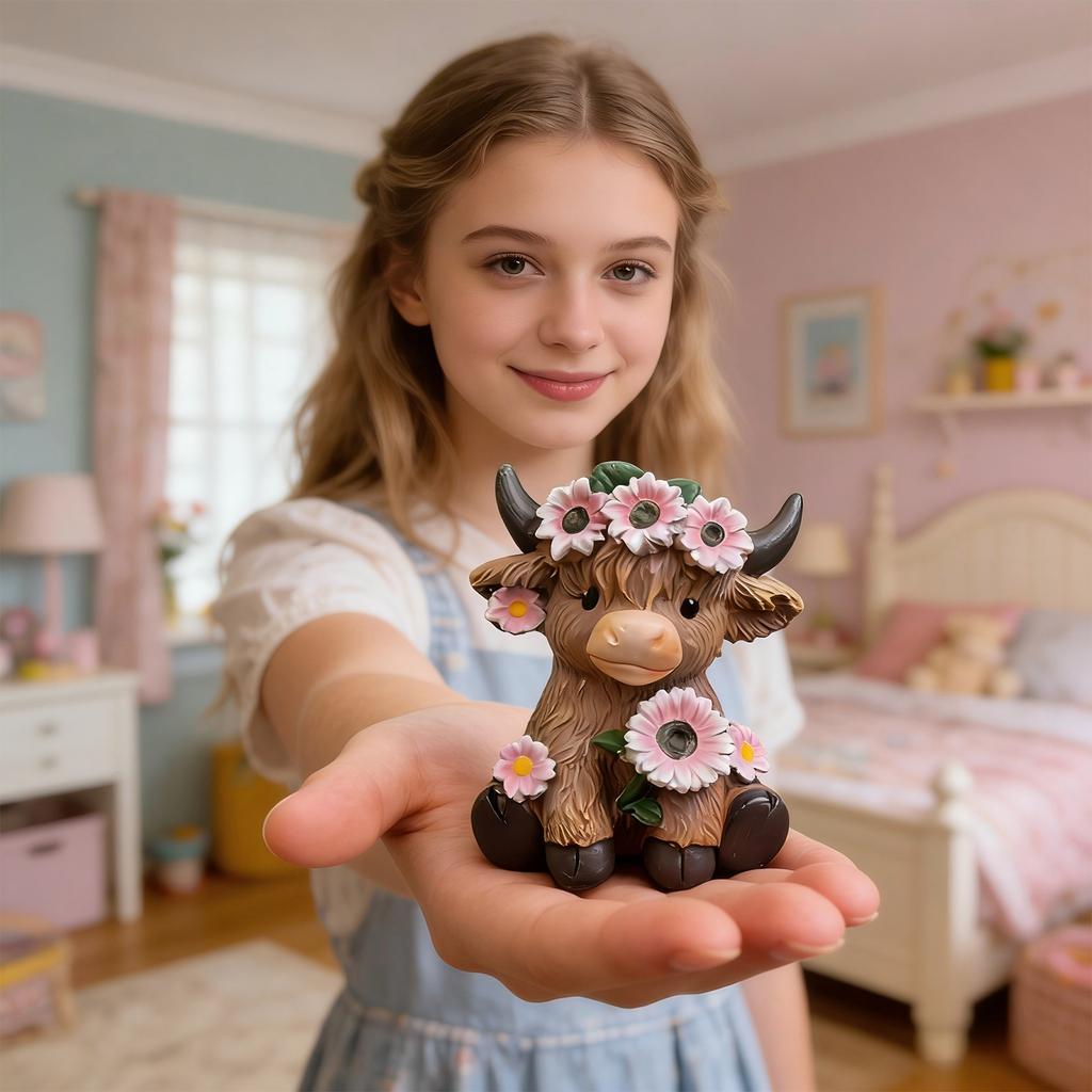 Multifunctional Calf Flower Pot Pen Holder Couple Decoration Resin Figurine