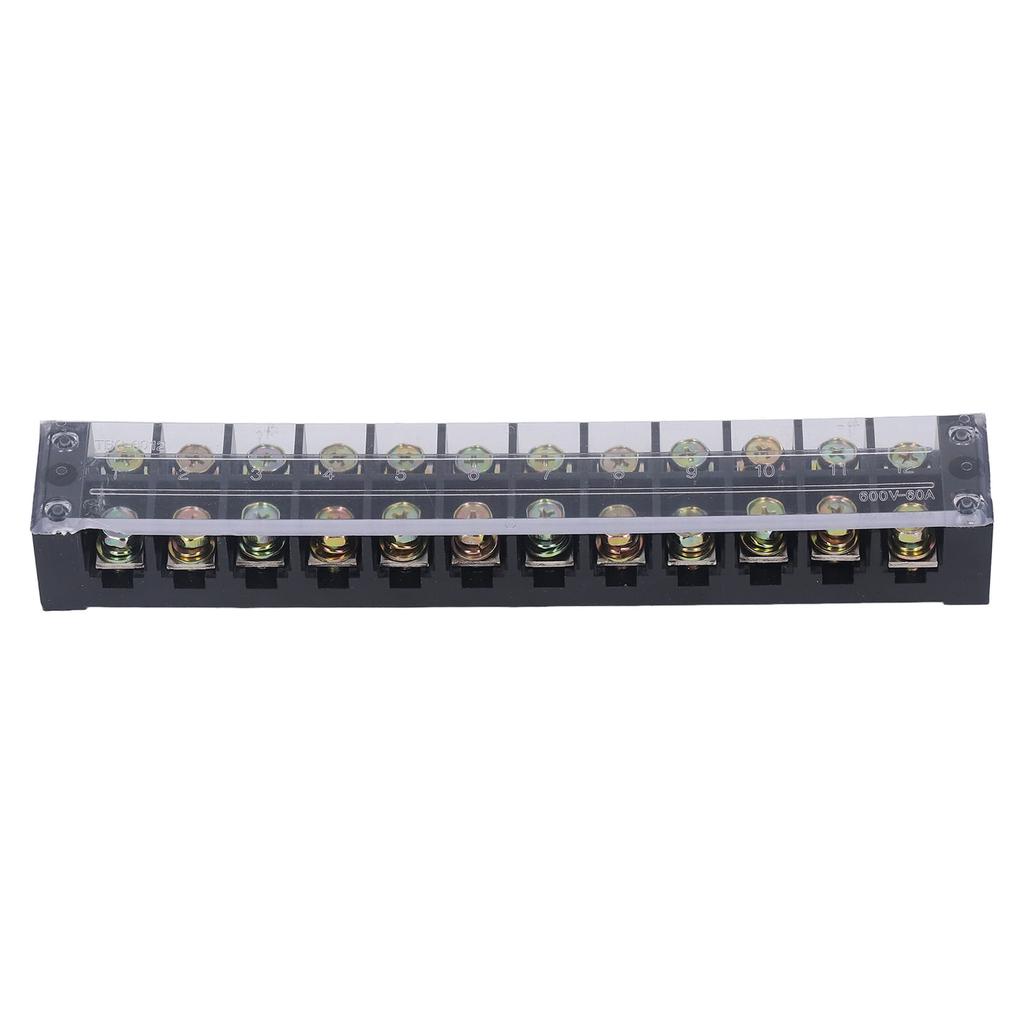 Terminal Strip Dual Rows High Current Screw Terminal Block with Cover for Power Distribution System