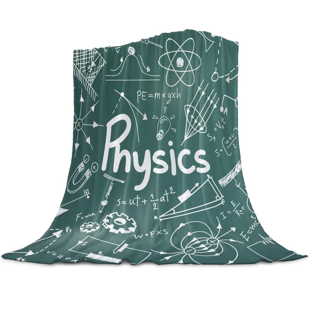 Physics Science Academic Algebra Formula Flannel Blanket for Bed Sofa Portable Soft Fleece Throw Blanket Funny Plush Blanket