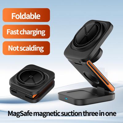 Bezdrátový nabíjecí stojan 3 v 1 Magnetická skládací bezdrátová nabíjecí stanice pro iPhone 15 14 13 12 Pro Max Apple Watch 8 9 Nabíječka