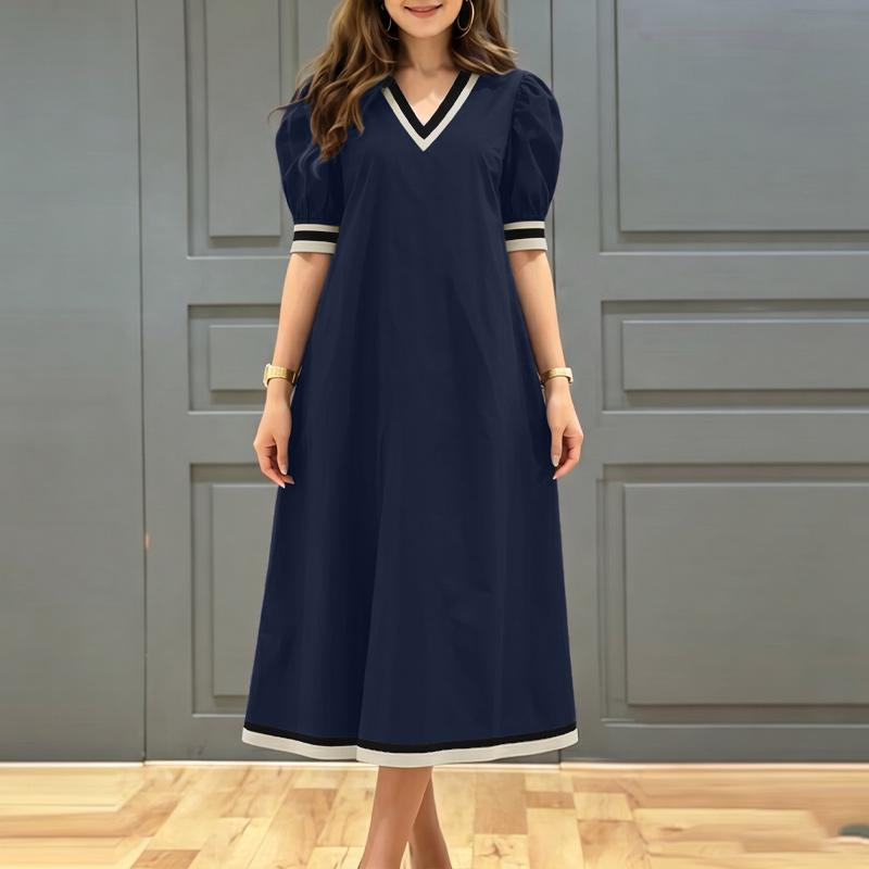 ZANZEA Abito estivo casual da donna con scollo a V e maniche corte