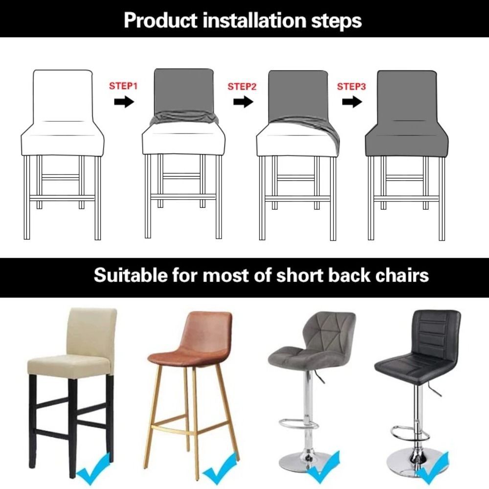 Elastic Stretch Counter Height Bar Stool Cover Dustproof Bar Stool Seat Covers  Dining Room