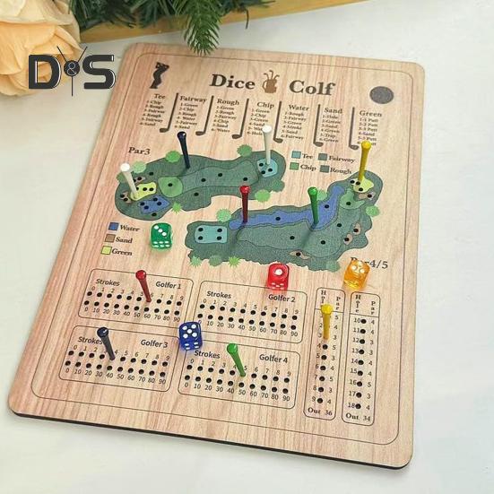 1 sada dřevěných golfových kostek, deskových her, přenosných cestovních golfových skóre, hraček pro děti a dospělé, interaktivních golfových stolních hraček, pro děti, rodinné večery, párty, základní hry