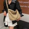 2025 Flannel Big Bag Women's Large-capacity Commuter Tote Bag Simple Autumn Shoulder Oblique Span Bag Corduroy