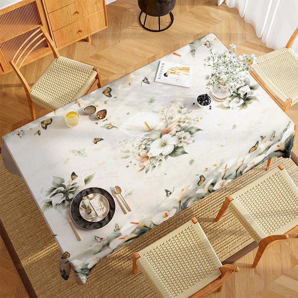 2D Flat Printed Polyester Table Covers For Dining Table Room Decor Picnic Blanket Camping Table Cover Party Supplies Easter