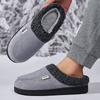 Fashion Litfun Men's Fuzzy Cotton Shoes Winter New Indoor Non-slip Fluffy House Slides Warm Fur Shoes Fashion Plush Men Cotton Slippers