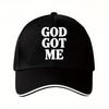 God Got Me Graphic Baseball Cap Unisex Polyester Lightweight Casual Adjustable Snapback Hat