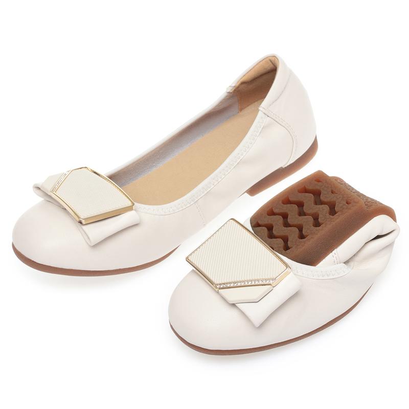 Fashion AIYUQI Women Beanie Shoes Spring 2025 New Flat Women Casual Shoes Genuine Leather Large Size Soft-soled Mom Shoes