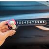 Car Temporary Parking Sign Cute Design Phone Number Card Dashboard Stop Sign ABS Material Auto Interior Decor for Car