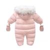 Thick Warm Infant Baby Jumpsuit Hooded Inside Fleece Boy Girl Winter Autumn Overalls Children Outerwear Kids Snowsuit