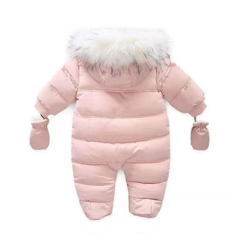Thick Warm Infant Baby Jumpsuit Hooded Inside Fleece Boy Girl Winter Autumn Overalls Children Outerwear Kids Snowsuit