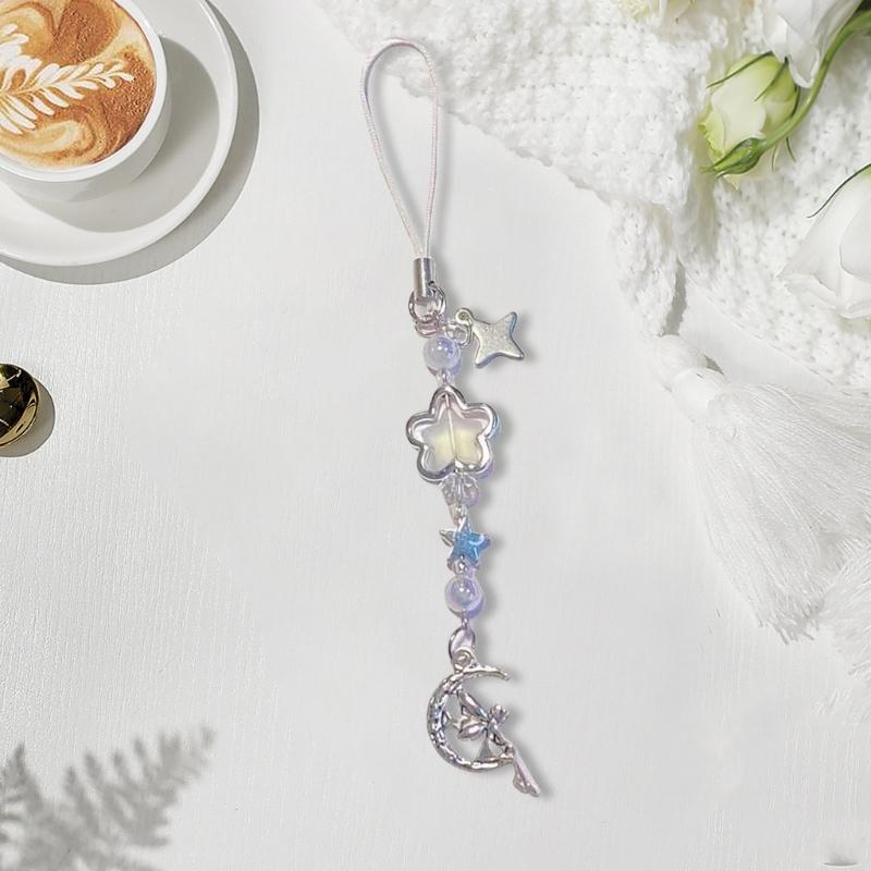 Handmade Beaded Phone Charm Colorful Elf Pendant Keyring Accessory Fashionable Resin Lanyard for Bags and Purses