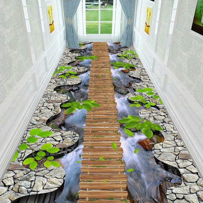 3D Long Corridor Carpets for Hallway Living Room Decoration Home Household Anti-skid Floor Mat Hotel Lobby Area Rug