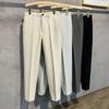 Spring Summer Men's Casual Pants Suit Pant Slim Fit Work Elastic Waist Jogging Business Trousers Male Black Plus Size