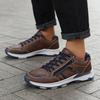 TUINANLE Mens Wide Fit Breathable PU Sneakers Casual Outdoor Flat Trainers Large Size 39-48 Soft Sole Non Slip Comfortable
