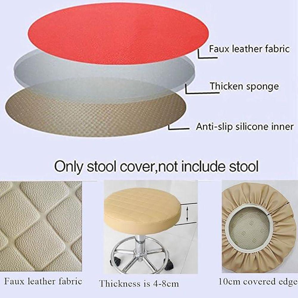 1 Stück Neuer runder Stuhlkissenbezug Abnehmbare elastische Sitzpolster 33cm Drehstuhlbezug Matte Zuhause Küche Büro