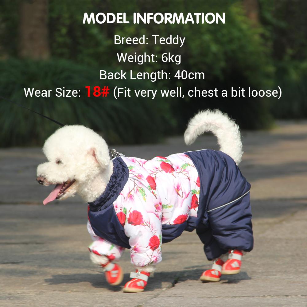 Winter Pet Jacket for Small Dogs Waterproof Windproof Zip-Up Snowsuit Fully Covered Belly Thicken Overalls for Girl/Boy Dogs