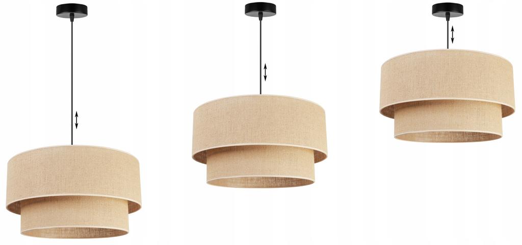 HANGING LAMP, CEILING CHANDELIER, LAMPSHADE 45cm, JUTE