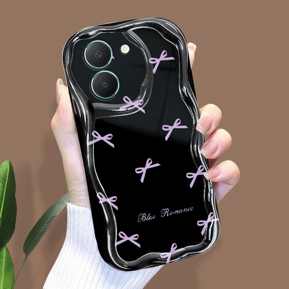 Niedliches Cartoon-Muster Creme Textur Gehäuse Wellenförmiger Rand Weiche Silikonhülle Telefonhülle für Vivo