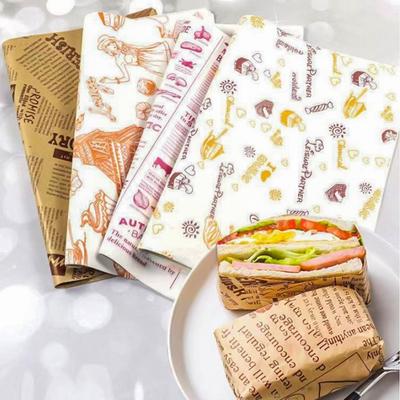 Newspaper Style Wax Paper Non-stick Wrapping Paper Food Packaging Oil-proof Baking Paper Wax Paper