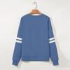 Women's Fashionable Round Neck Long Sleeved Sports Casual Color Blocked Pullover Sweater Sweatshirt Top