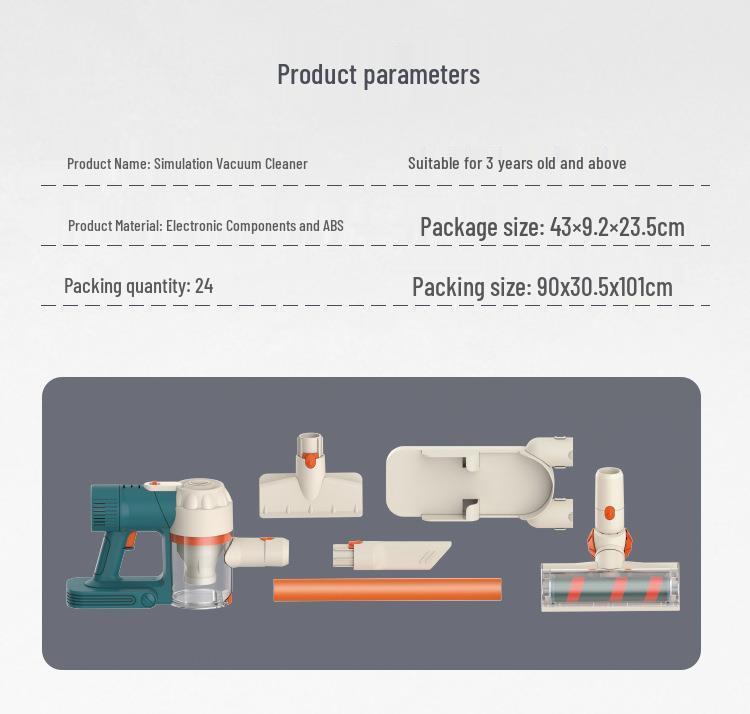 Cross-border Kids' Electric Vacuum Cleaner Toy Role-Playing Cleaning Set