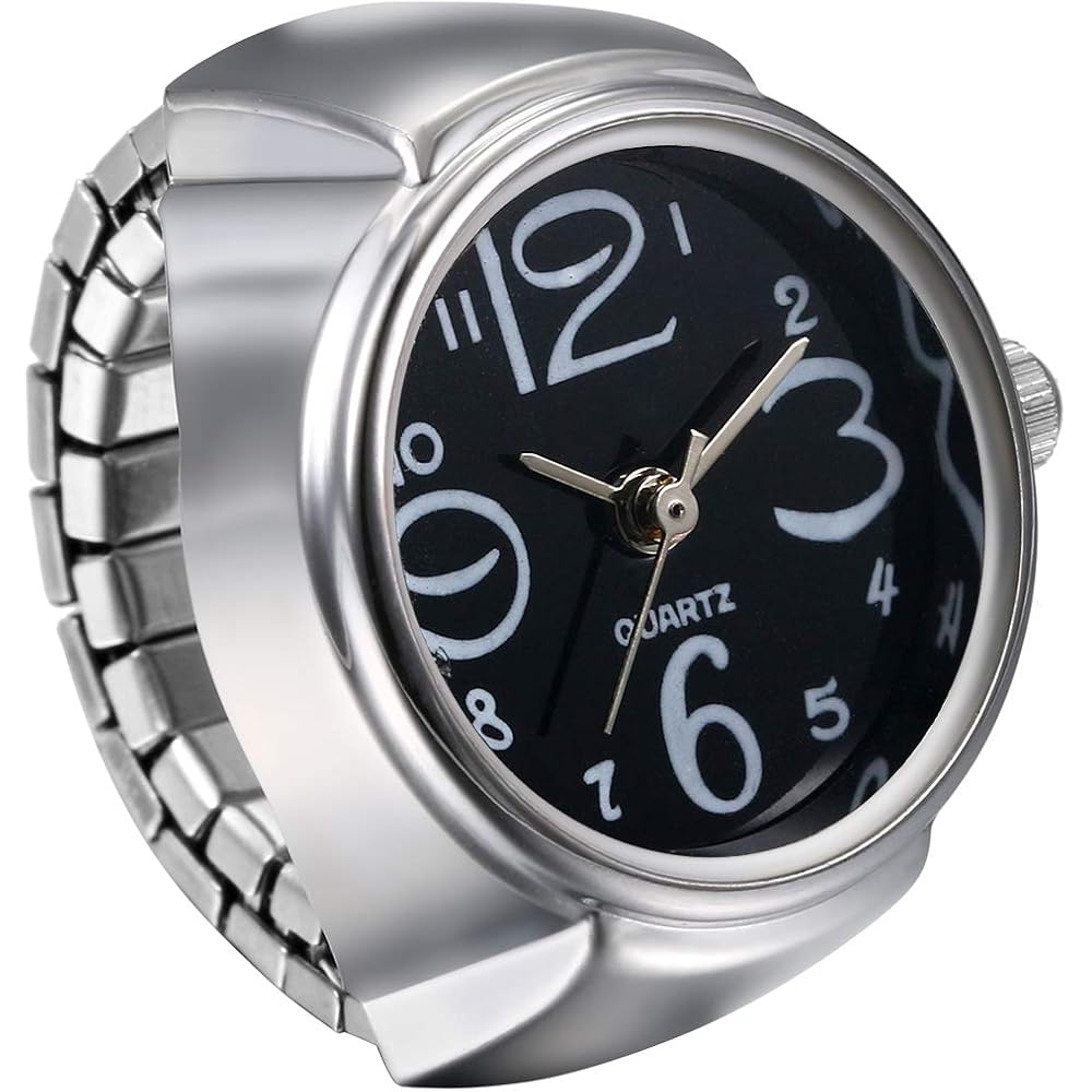 Stainless Steel Analog Quartz Watch Ring Waterproof Free Size Business Casual Fashion Accessory