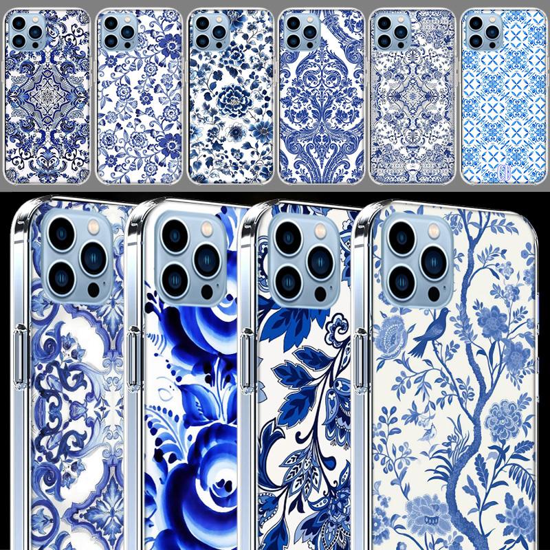 Blue white Porcelain Pattern Cases Phone Case For Iphone 17E 16E 17 Air 16 Pro Max 15 Pro 14 Plus 11 13 12 Mini Cover Cases Comp