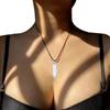 Elegant Bamboo Segment Pendant Necklace Adjustable Length Clavicle Chain Stylish Accessory for Fashion Enthusiasts